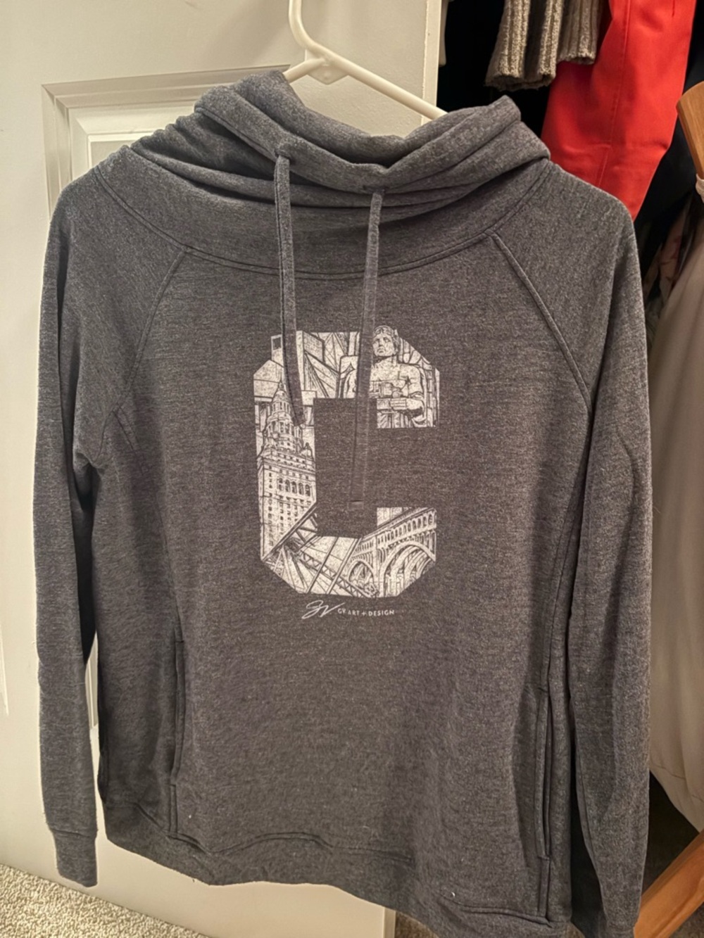 Women’s Cleveland Gray Pullover Hoodie Sweatshirt